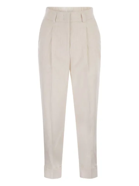 Peserico pleated cuffed-hem trousers Neutrals P04816V00Z01593842