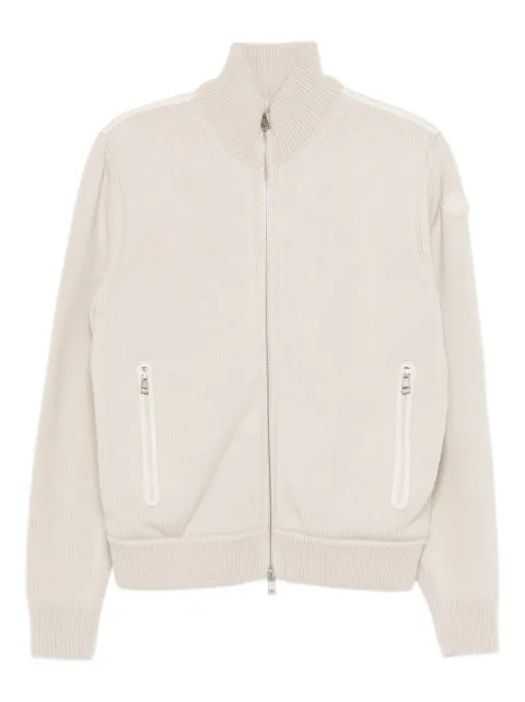 Moncler Tricot zip pockets cardigan Neutrals K20919B00013M1282