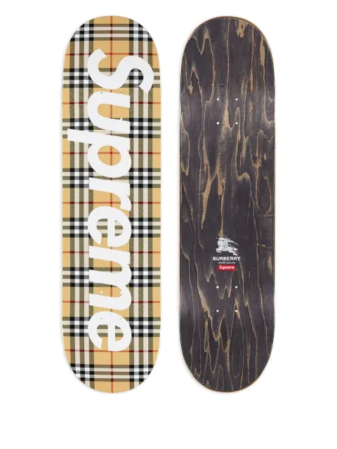 Supreme x Burberry tartan logo skateboard Neutrals SUPBURRSKATEBOARD001