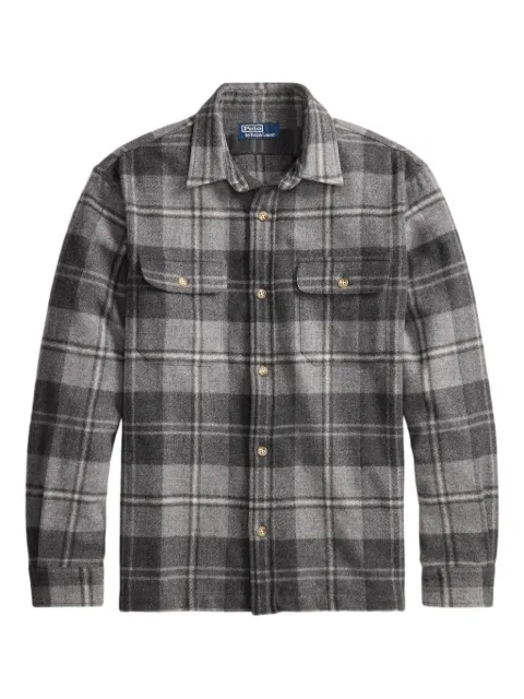 Polo Ralph Lauren plaid buttoned wool work shirt Grey 710P03892001