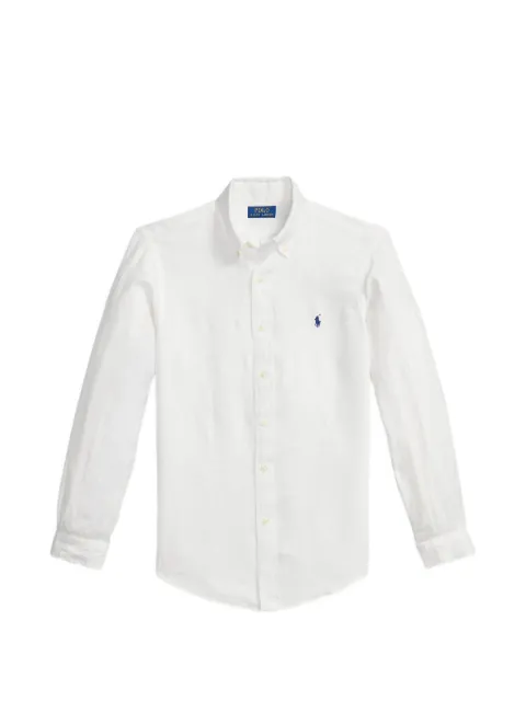 Polo Ralph Lauren logo-embroidery linen shirt White 710966294506