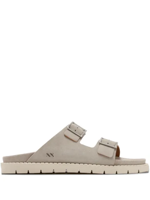 Forsa Curtis buckle leather slides Neutrals CURTIS