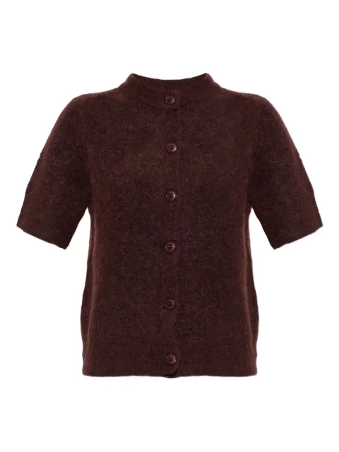 SAMSOE SAMSOE button-fastening short-sleeved cardigan Brown F25100053