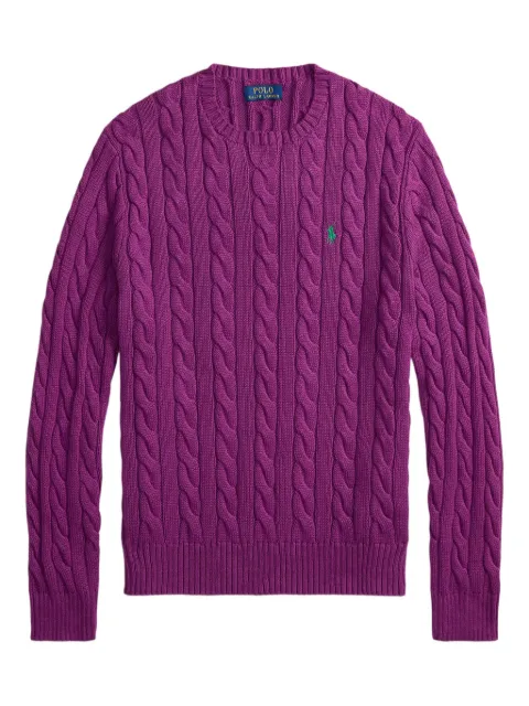 Polo Ralph Lauren cable-knit embroidered sweater Purple 710775885539