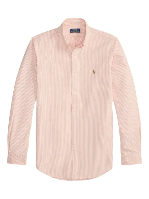 Polo Ralph Lauren logo-embroidered striped oxford shirt Orange 710953704500