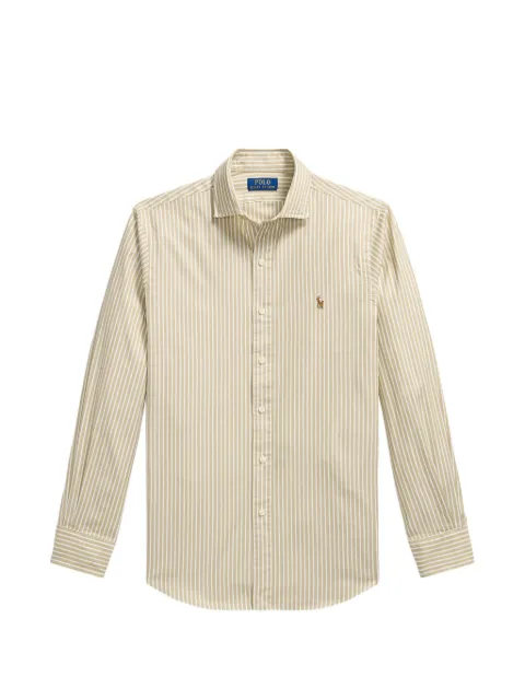 Polo Ralph Lauren striped embroidered-logo shirt Neutrals 710B16728002