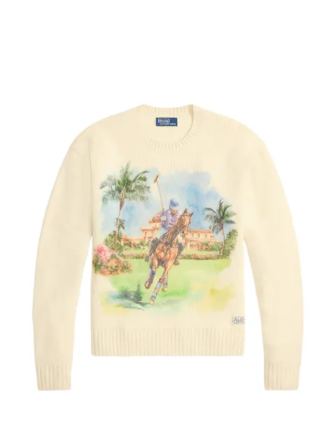 Polo Ralph Lauren printed crew neck sweater Neutrals 710B24337001