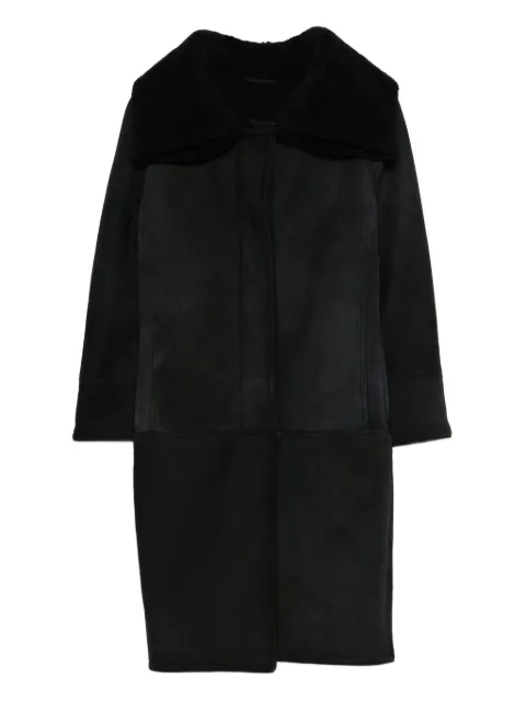 Romeo Gigli Pre-Owned 1990s shearling collar coat Black RG1200SP