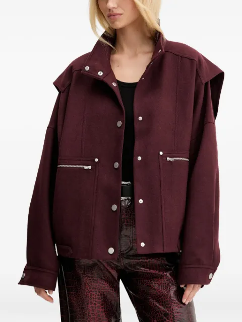 Gestuz GZdiaz silver zip-detail jacket Red 10910610