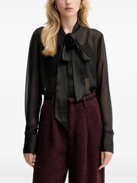 Gestuz GZlynne bow sheer blouse Black 10910669
