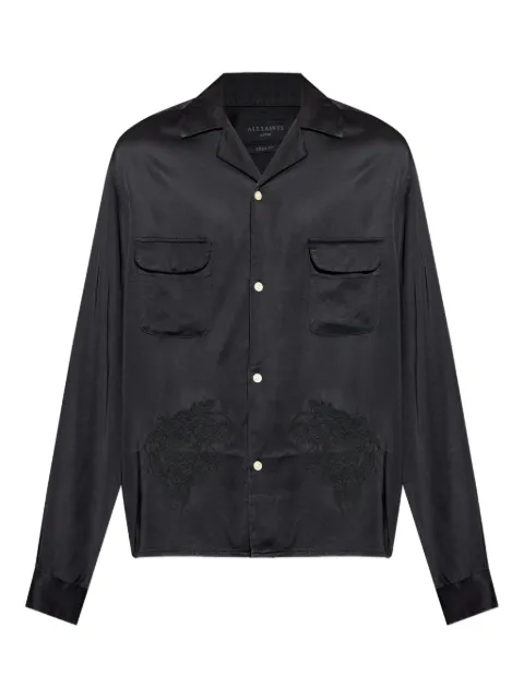 AllSaints Yodo embroidered-detail shirt Black M064SD