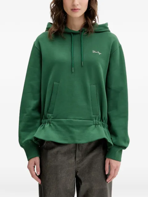 Stine Goya drawstring-fastening ruffled hoodie Green SGAW25T0852430