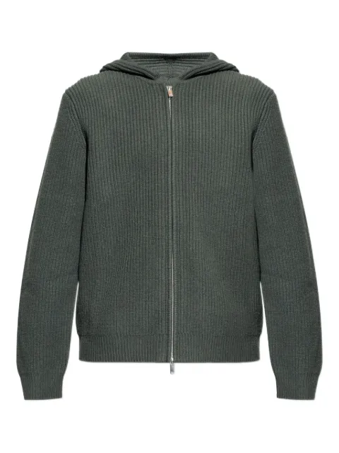 SAMSOE SAMSOE Saisak zip-up knitted hoodie Green M25400048
