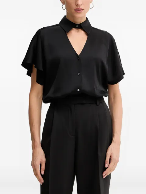 Karl Lagerfeld cut-out short-sleeve shirt Black A4W11040999