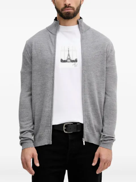 Karl Lagerfeld zip-up logo-embroidered sweater Grey 655004554399