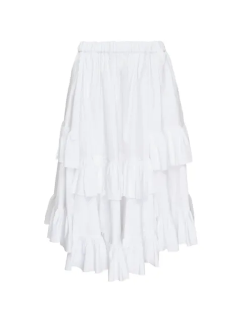 Comme Des Garçons Girl Teiban ruffled cotton midi skirt White NZS011051