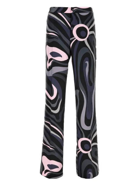 PUCCI Marmo print silk trousers Black 5URT995U761