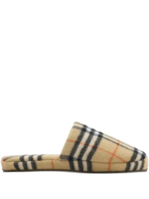 Burberry checked slippers Neutrals 8123767