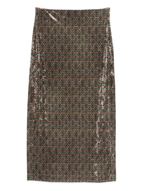 Pierre-Louis Mascia patterned skirt Brown RANATS11874
