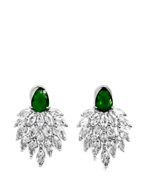 HZMER JEWELLERY Green Mirage Shimmer earrings Silver MCGMS116SILVER