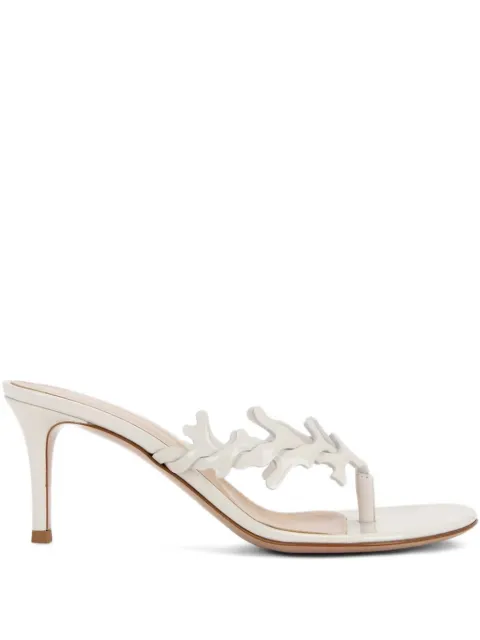 Gianvito Rossi leaf stiletto mules White G1015670RICNUI