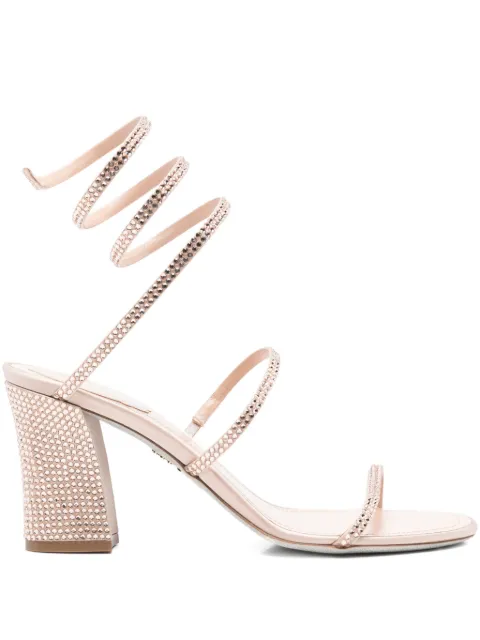 René Caovilla 80mm Cleo embellished sandals Neutrals C12353080