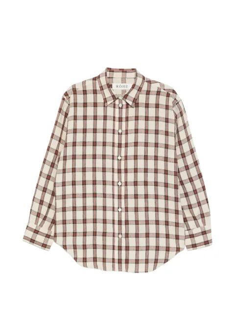Róhe check-pattern oversized shirt Neutrals 41919211