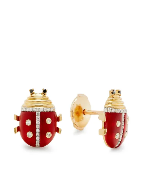 Yvonne Léon Ladybug diamond earrings Gold PAIREDEPUCESCOCCINEL