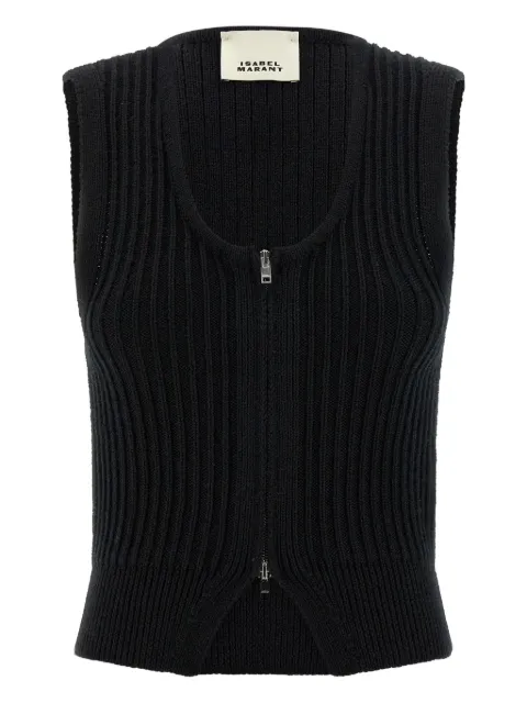 ISABEL MARANT Devima ribbed zip vest Black GI0075FAC4L11I