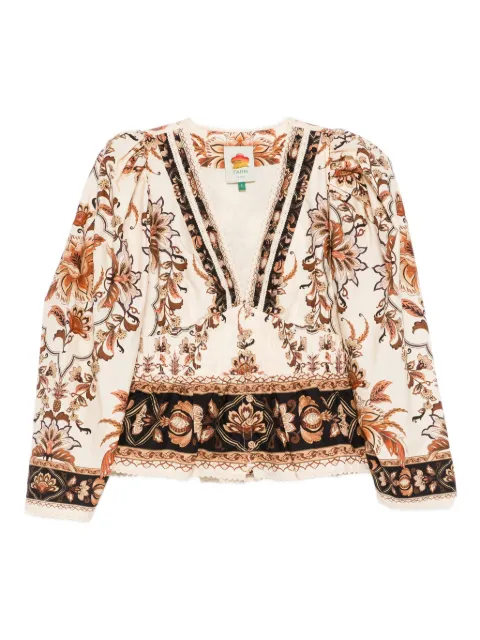 FARM Rio floral-print shirt Neutrals 344141