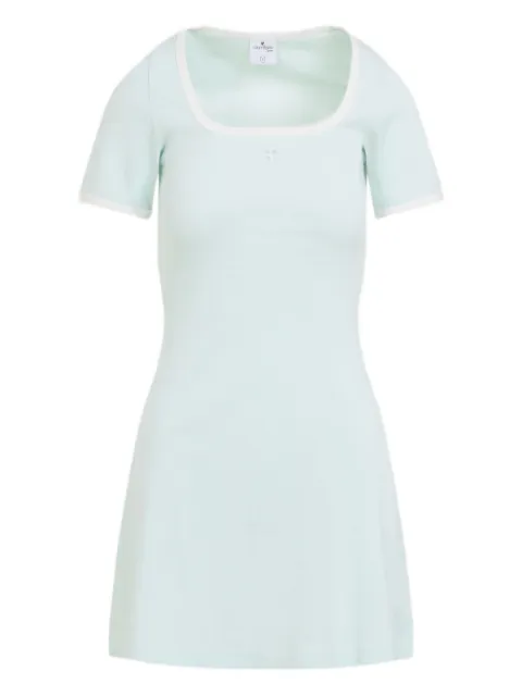 Courrèges square neck logo dress Blue 126JRO776JS0203