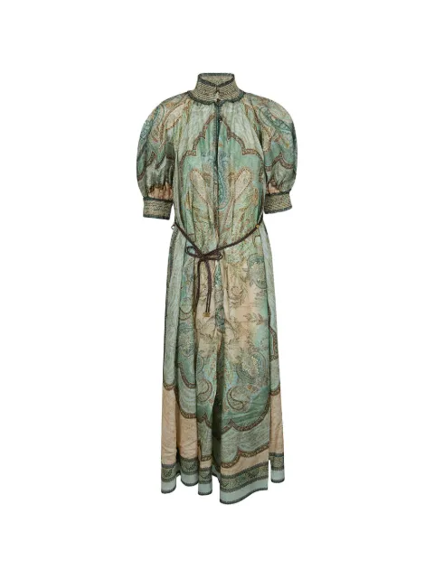 ZIMMERMANN Wanderlust Billow midi dress Green 5581DRS262