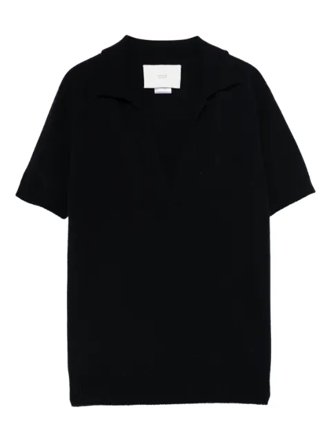 Vanisè polo-collar knitted T-shirt Blue V56608