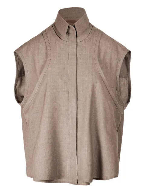 Ioana Ciolacu sleeveless panelled shirt Grey IC26SH03