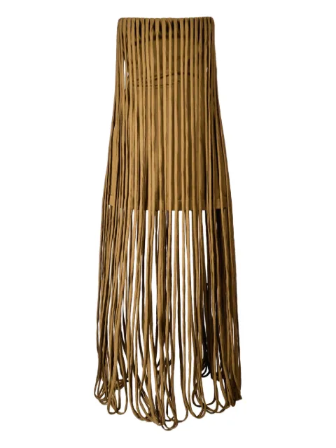 Ioana Ciolacu fringed strapless dress Brown IC26DR03