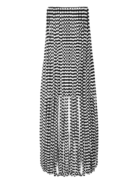 Ioana Ciolacu striped fringed dress White IC26DR03
