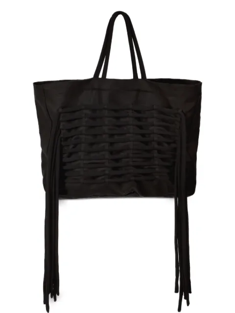 Ioana Ciolacu large fringed tote bag Black IC26BG01