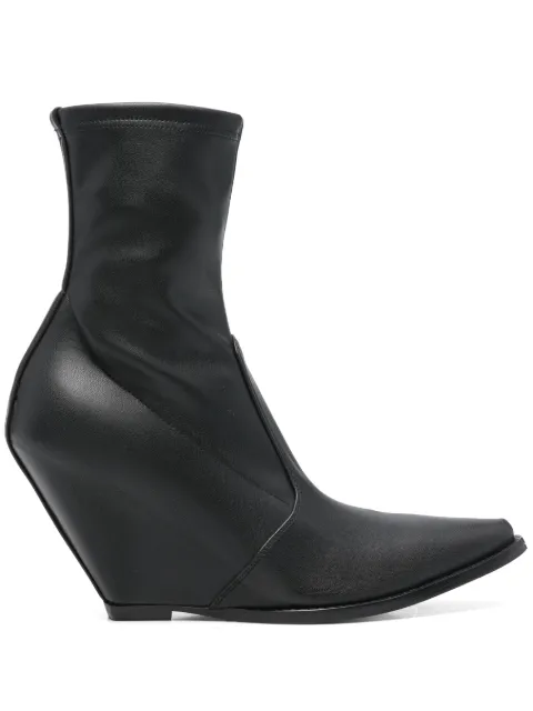 B1ARCHIVE 100mm wedge point-toe ankle boots Black NVLF0013