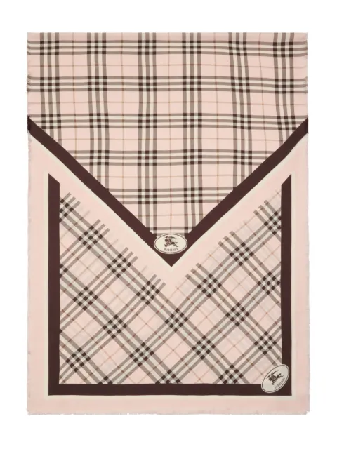 Burberry Check Knight stamp silk scarf Pink 8114820