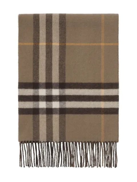 Burberry double-face fringed cashmere scarf Brown 8113926