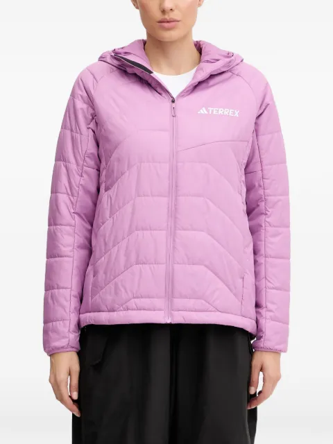 adidas quilted hooded jacket Pink JN0799