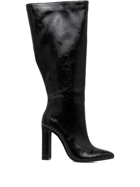 Buffalo 110mm July pointed block-heel boots Black 1292055