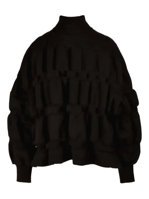Ioana Ciolacu mock-neck ruffled sweatshirt Black IC26SW01