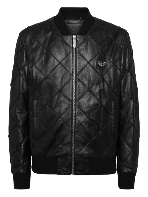 Philipp Plein quilted-zip jacket Black UADCMLB1926PLE010N