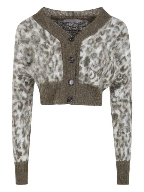 D.Exterior button animal-pattern cardigan White 61271
