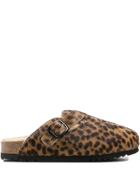 Scholl Fae leopard-print buckle mules Brown SLF318142330
