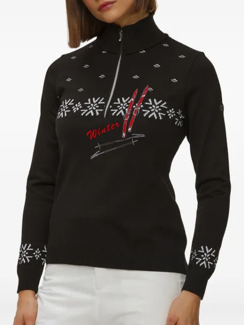 NEWLAND snowflake-embroidered sweater Black N46726