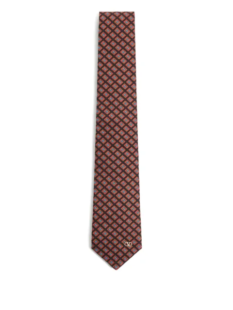 Valentino Garavani chamber pattern Vlogo-plaque tie Black YEV194ZPH