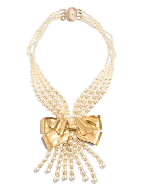 Valentino Garavani Trop Chou necklace in metal, enamel, pearls, and crystals Gold WJ0BK4NBS