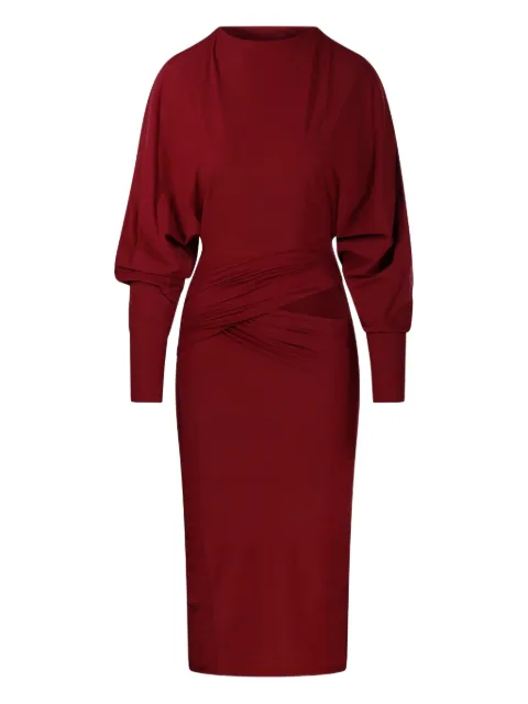 Amazuìn Karen draped open back dress Red 11KARUBU